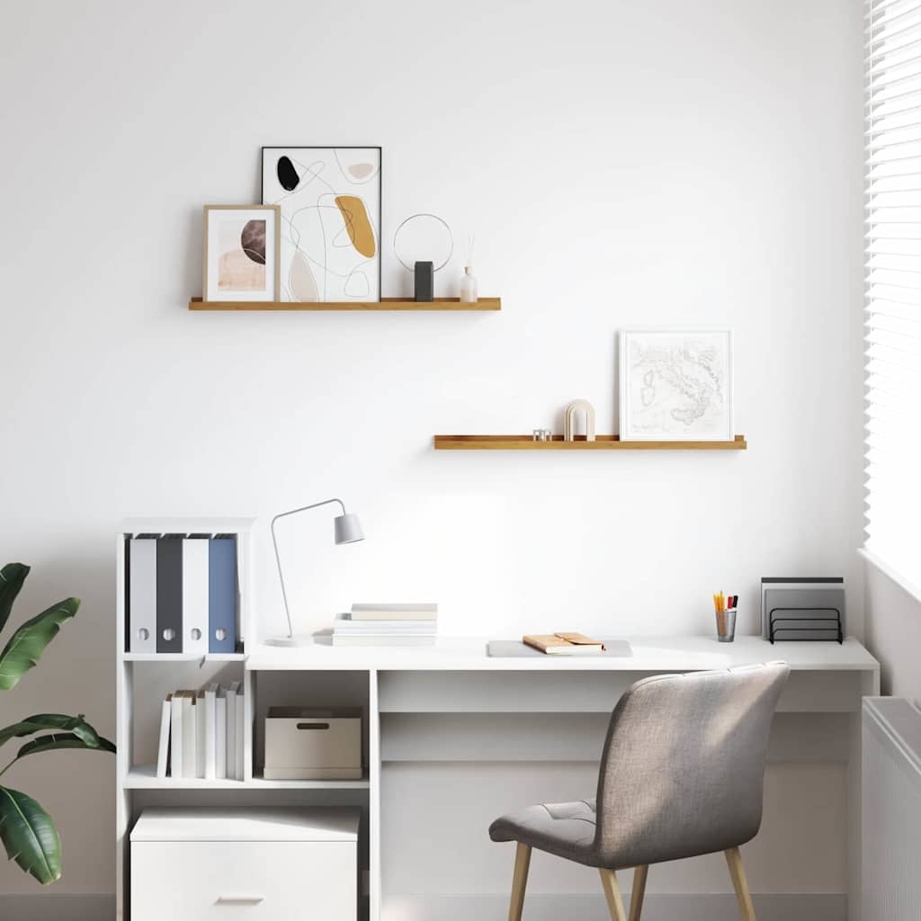 VidaXL Wandplank met plank 2 pcs Beige 80 x 9 x 3 cm Bewerkt hout