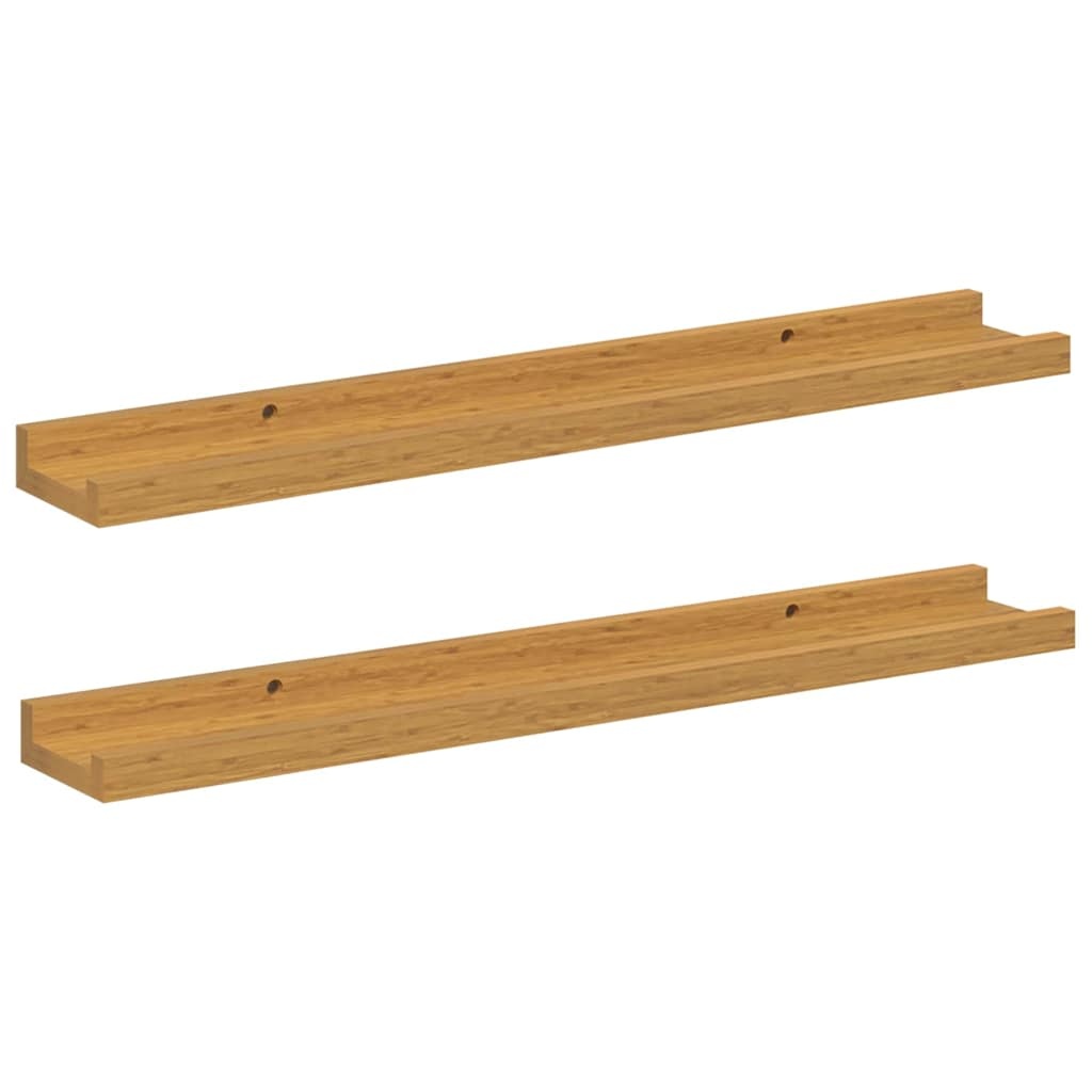 VidaXL Wandplank met plank 2 pcs Beige 60 x 9 x 3 cm Bewerkt hout
