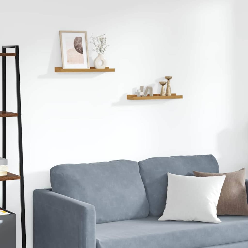 VidaXL Wandplank met plank 2 pcs Beige 40 x 9 x 3 cm Bewerkt hout