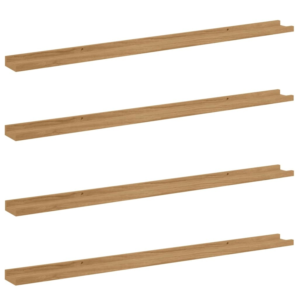 VidaXL Wandplank met plank 4 pcs Bruin 115 x 9 x 3 cm Bewerkt hout
