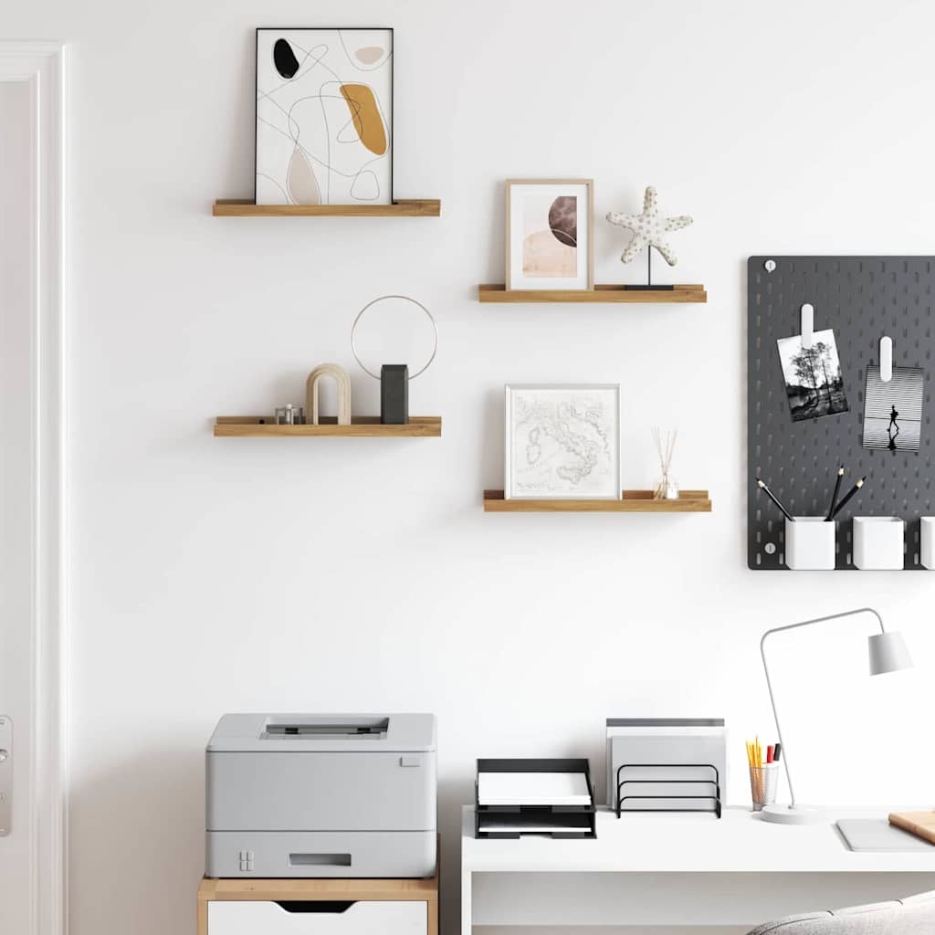 VidaXL Wandplank met plank 4 pcs Bruin 40 x 9 x 3 cm Bewerkt hout