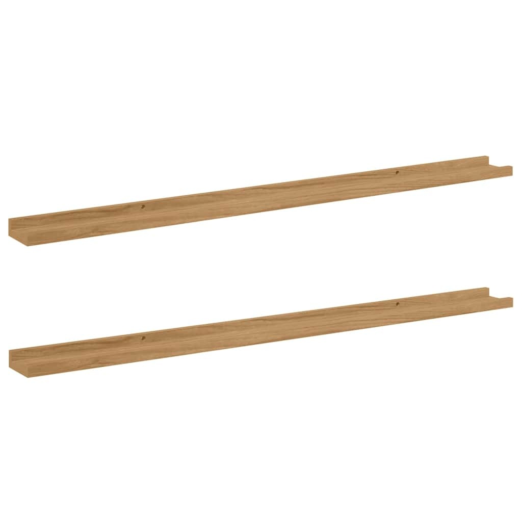 VidaXL Wandplank met plank 2 pcs Bruin 115 x 9 x 3 cm Bewerkt hout