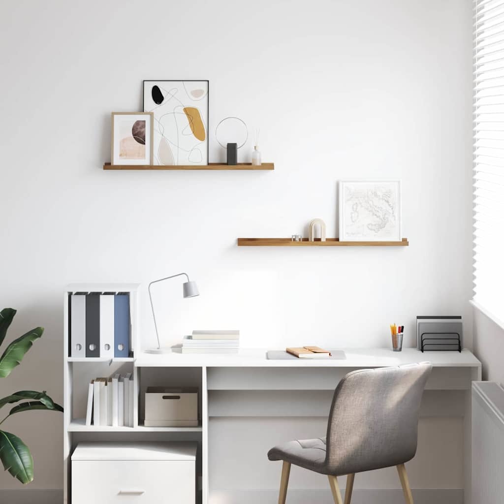 VidaXL Wandplank met plank 2 pcs Bruin 80 x 9 x 3 cm Bewerkt hout