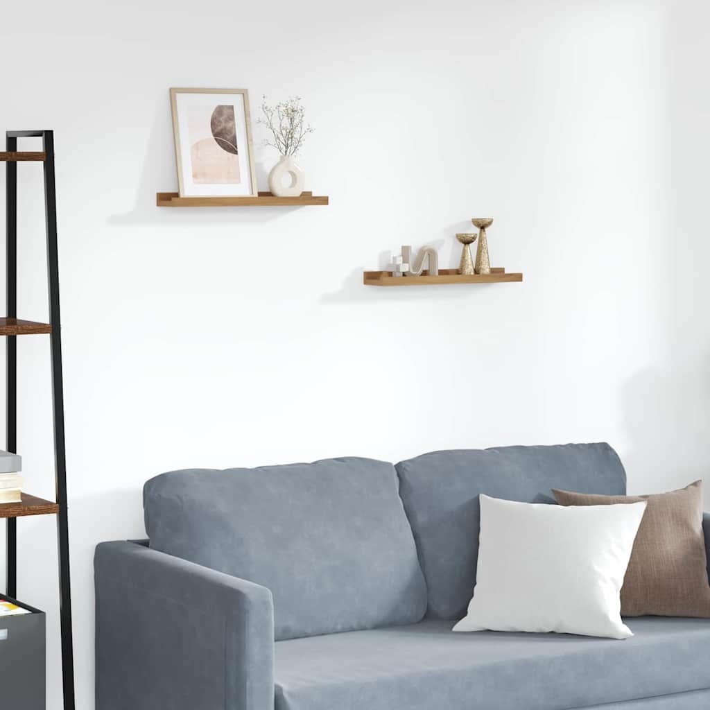 VidaXL Wandplank met plank 2 pcs Bruin 40 x 9 x 3 cm Bewerkt hout