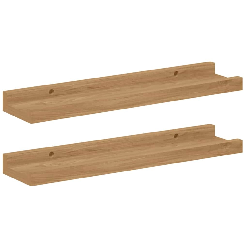 VidaXL Wandplank met plank 2 pcs Bruin 40 x 9 x 3 cm Bewerkt hout