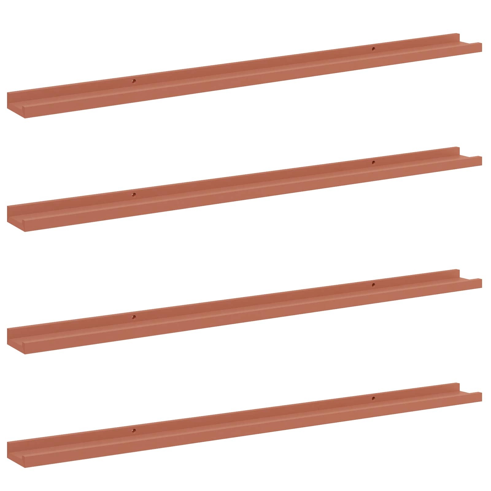 VidaXL Wandplank met plank 4 pcs Rood 115 x 9 x 3 cm Bewerkt hout
