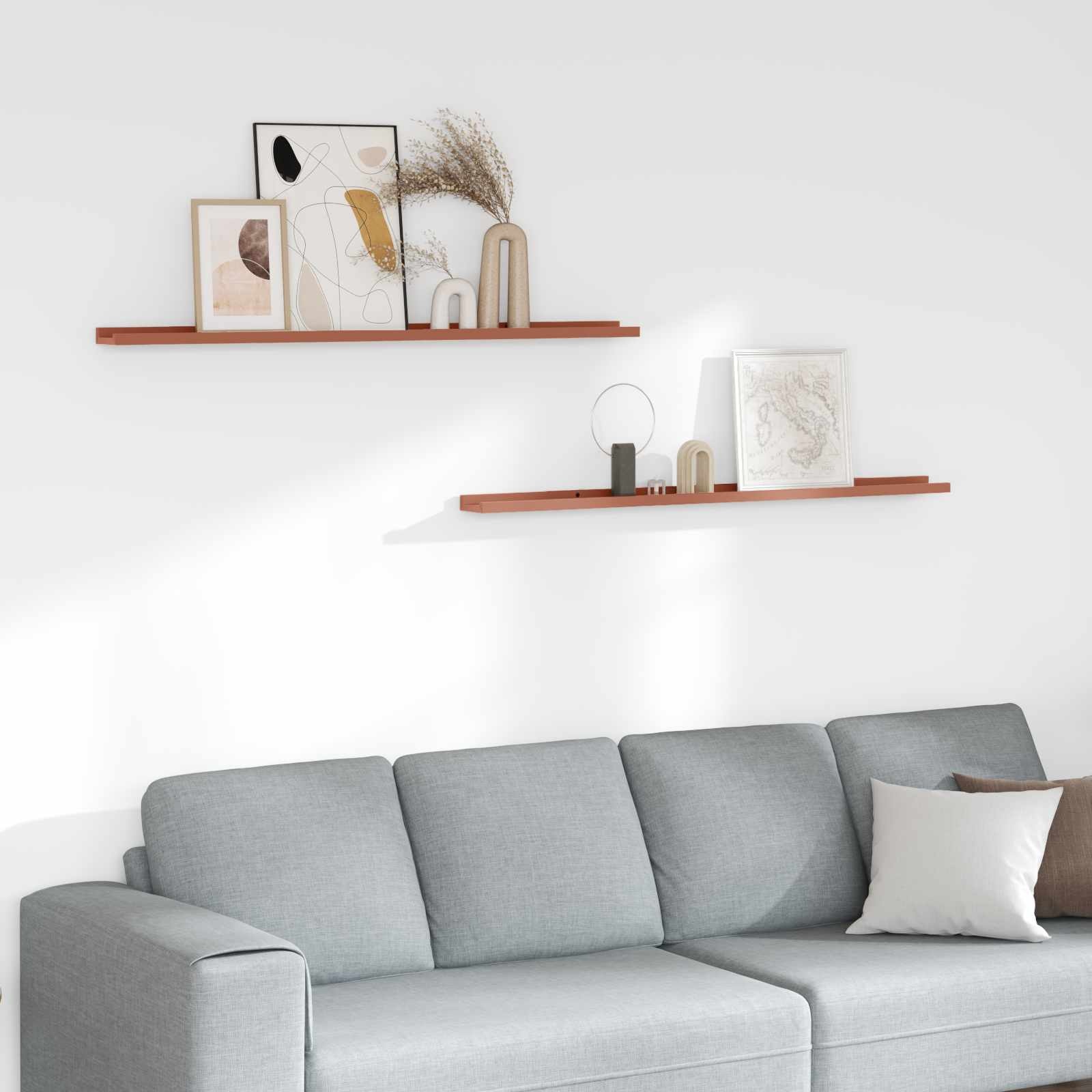 VidaXL Wandplank met plank 2 pcs Rood 115 x 9 x 3 cm Bewerkt hout