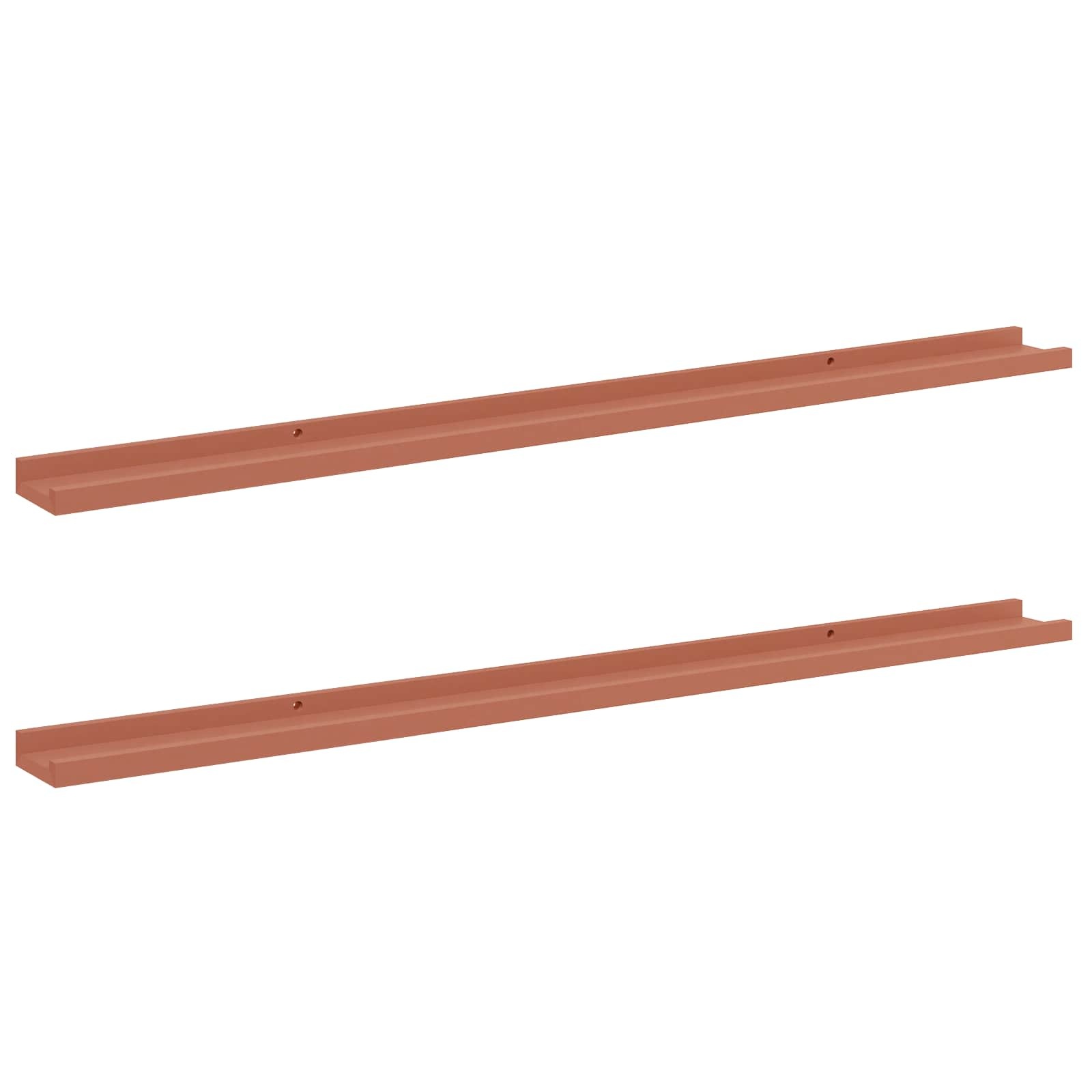 VidaXL Wandplank met plank 2 pcs Rood 115 x 9 x 3 cm Bewerkt hout