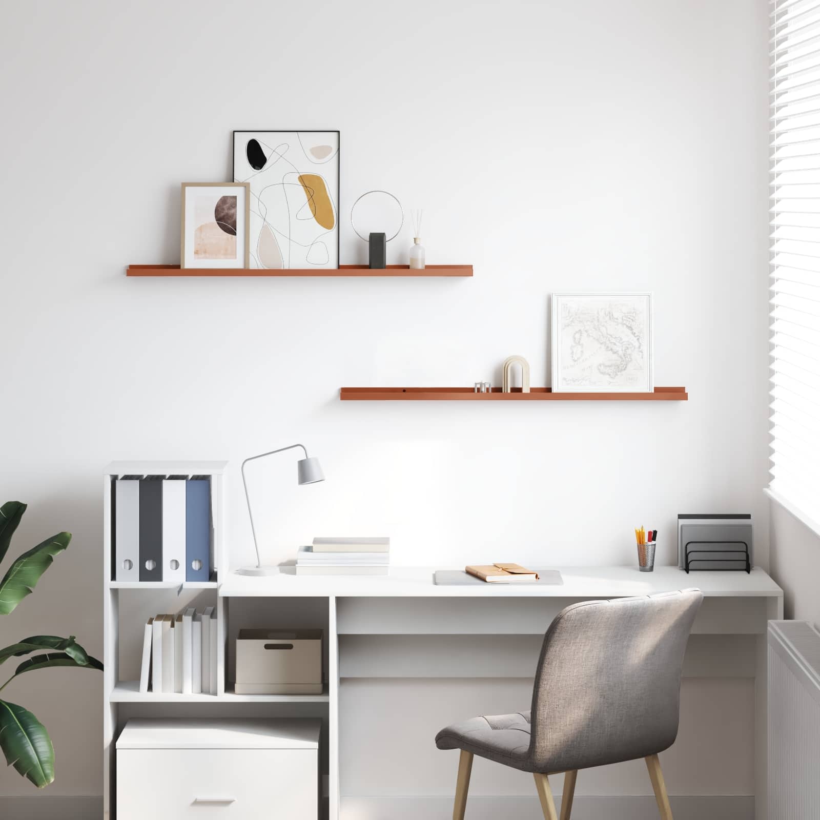 VidaXL Wandplank met plank 2 pcs Rood 100 x 9 x 3 cm Bewerkt hout