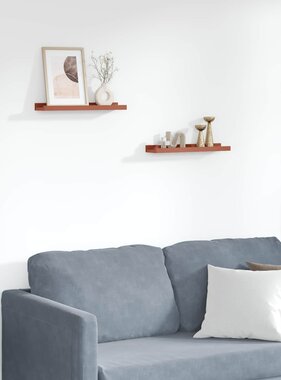 VidaXL Wandplank met plank 2 pcs Rood 40 x 9 x 3 cm Bewerkt hout