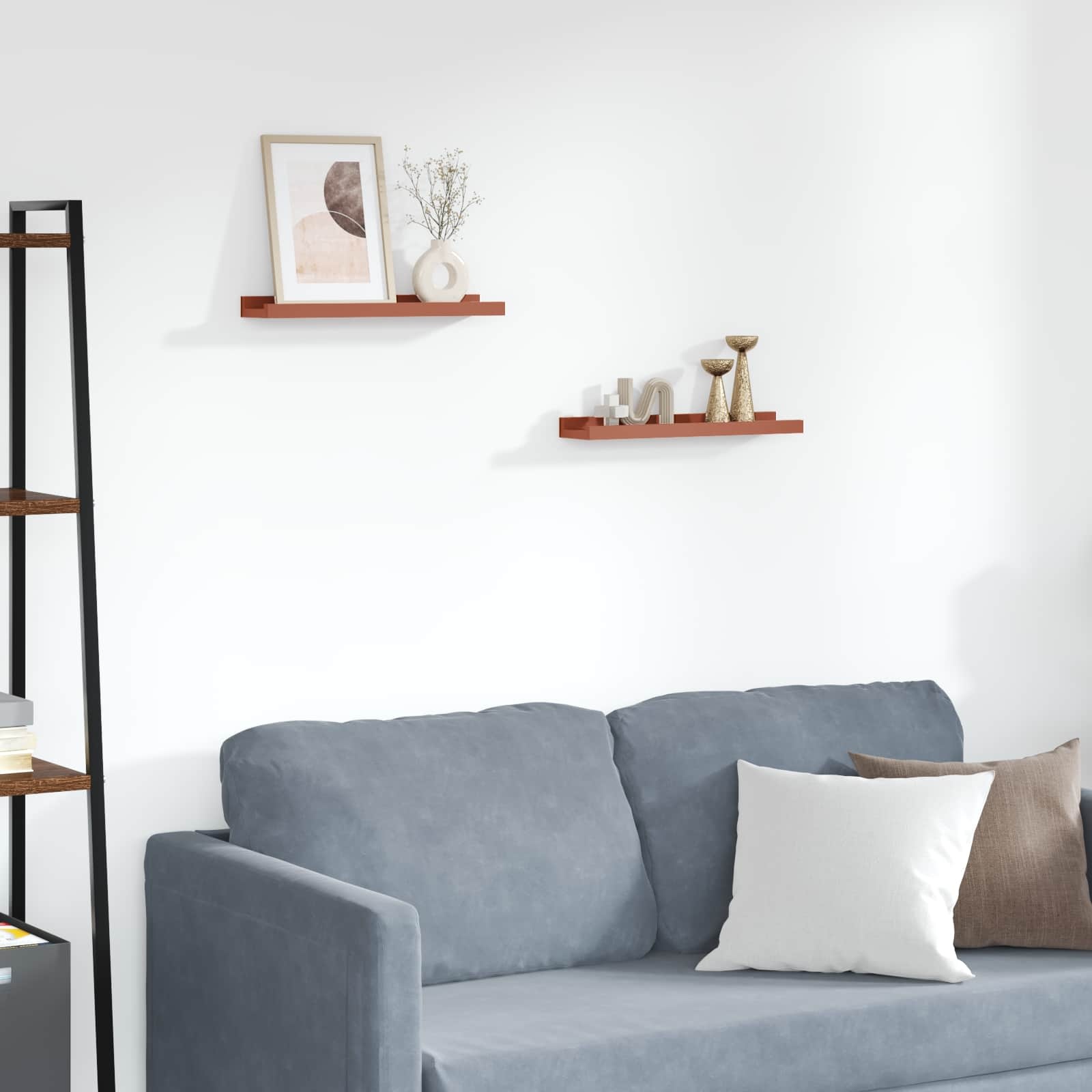 VidaXL Wandplank met plank 2 pcs Rood 40 x 9 x 3 cm Bewerkt hout