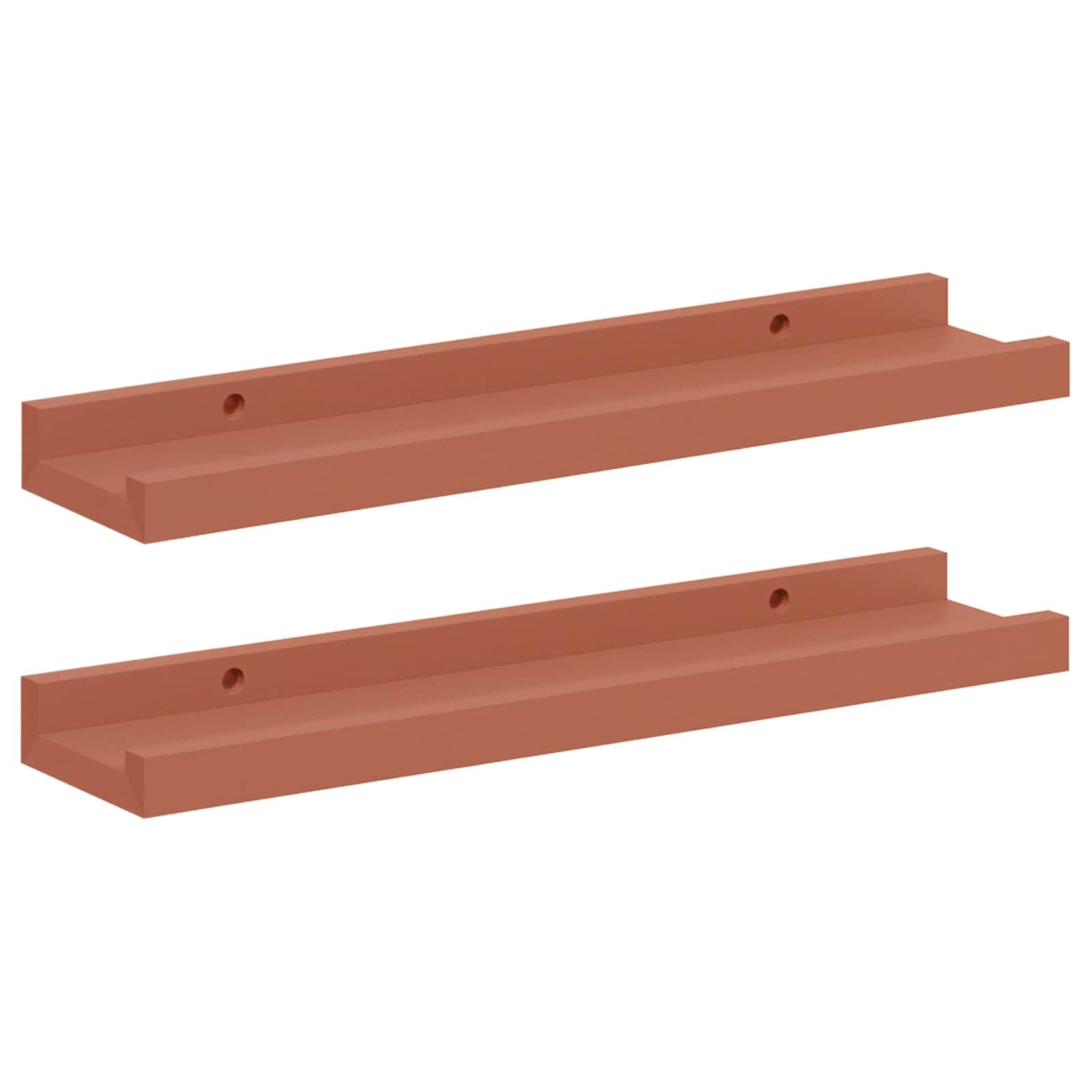 VidaXL Wandplank met plank 2 pcs Rood 40 x 9 x 3 cm Bewerkt hout