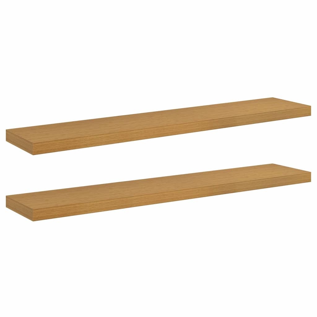 VidaXL Wandplank met opslag 2 pcs Beige 120 x 23,5 x 4 cm Bewerkt hout