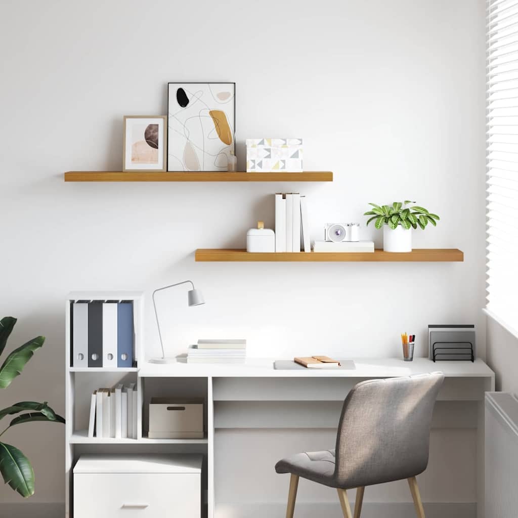 VidaXL Wandplank met opslag 2 pcs Beige 120 x 23,5 x 4 cm Bewerkt hout