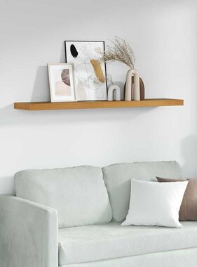 VidaXL Wandplank Wandgemonteerd Beige 120 x 23,5 x 4 cm Bewerkt hout