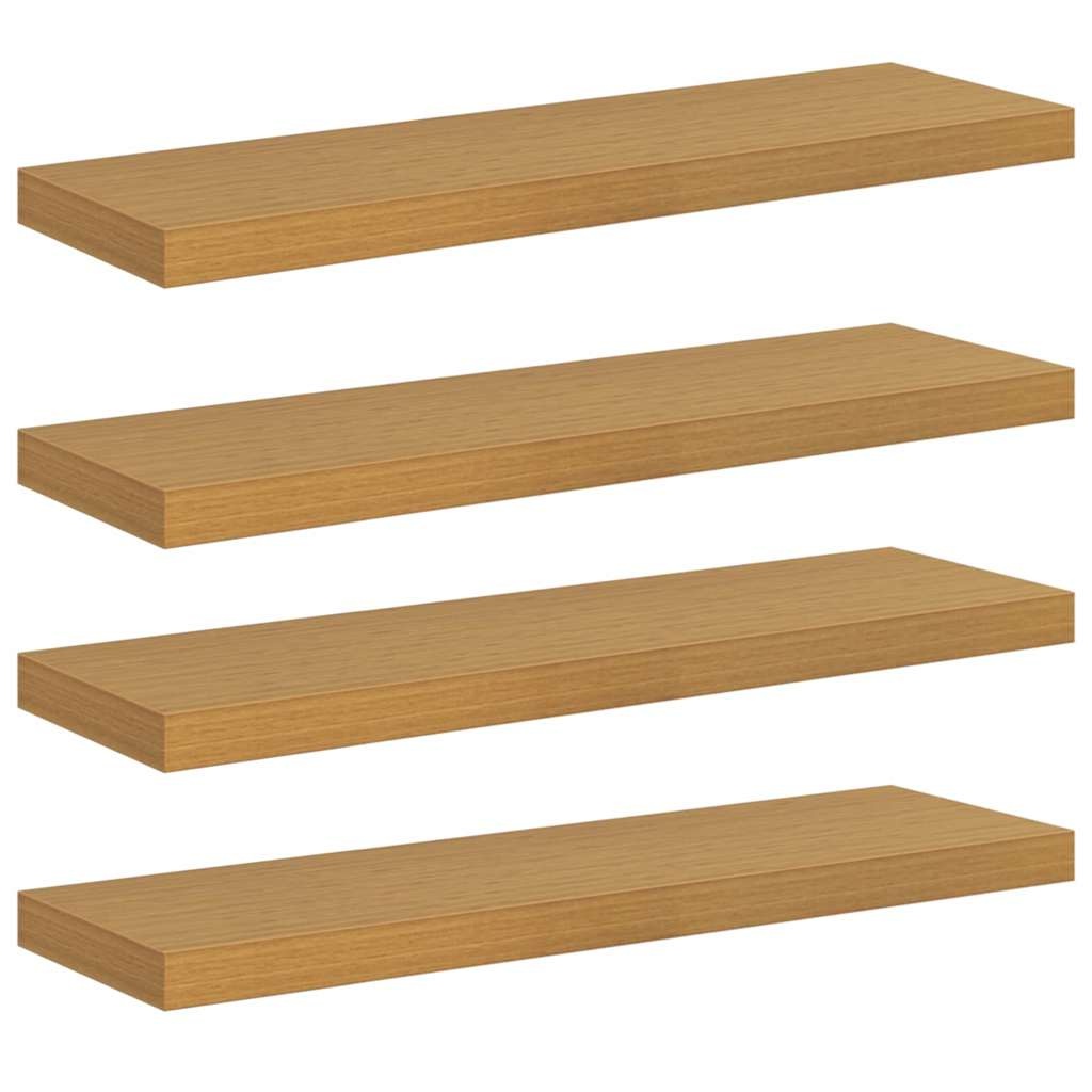 VidaXL Wandplank met opslag 4 pcs Beige 90 x 23,5 x 4 cm Bewerkt hout