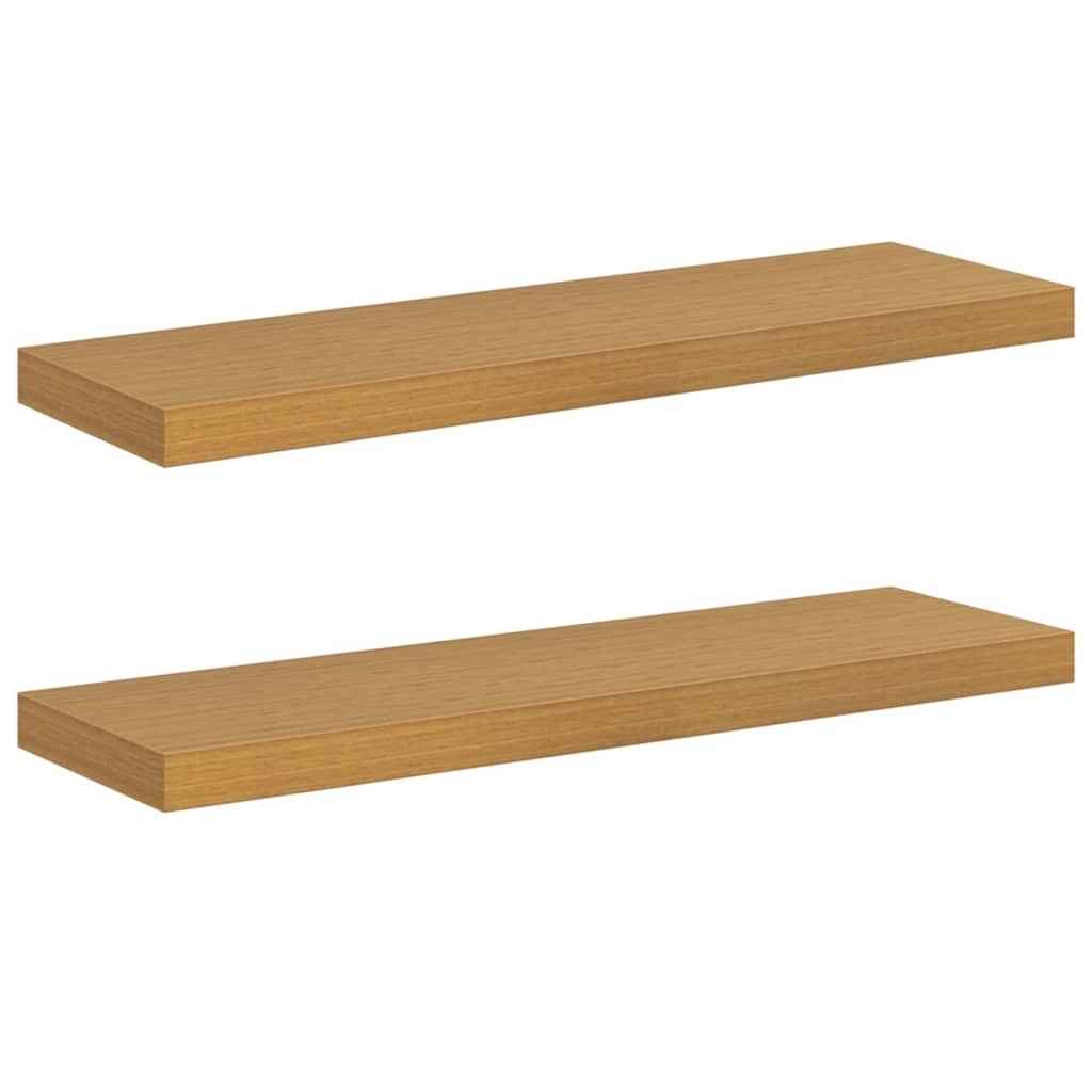 VidaXL Wandplank met opslag 2 pcs Beige 90 x 23,5 x 4 cm Bewerkt hout