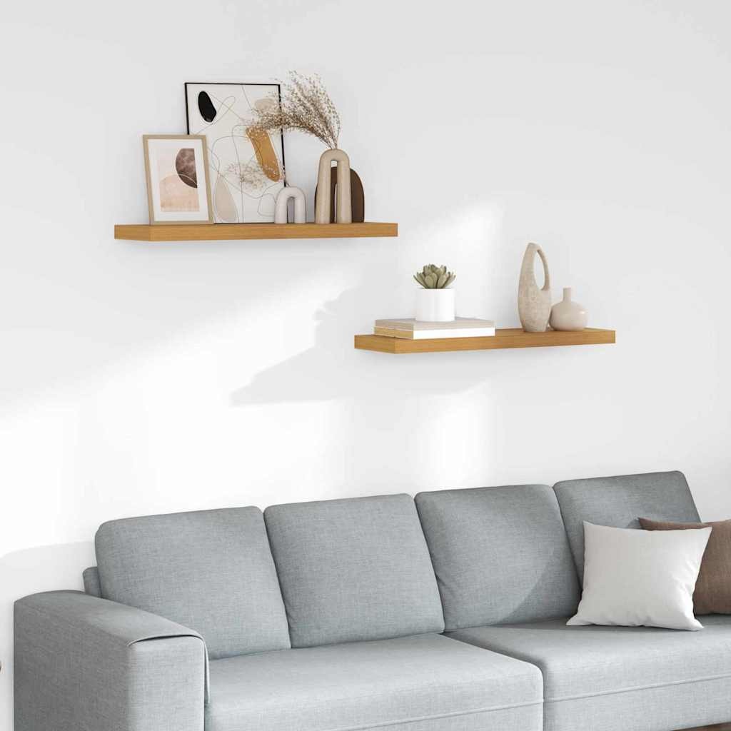 VidaXL Wandplank met opslag 2 pcs Beige 80 x 23,5 x 4 cm Bewerkt hout