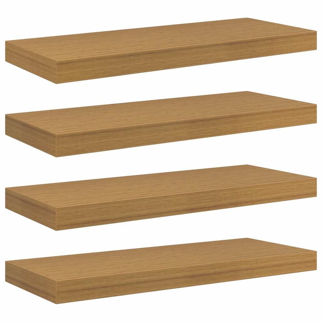 VidaXL Wandplank met opslag 4 pcs Beige 50 x 23 x 4 cm Bewerkt hout