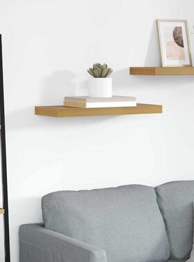 VidaXL Wandplank Wandgemonteerd Beige 50 x 23 x 4 cm Bewerkt hout