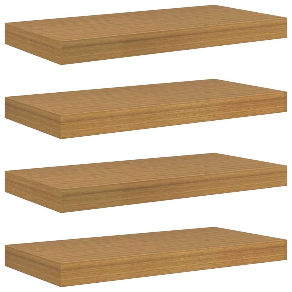 VidaXL Wandplank met opslag 4 pcs Beige 50 x 23,5 x 4 cm Bewerkt hout
