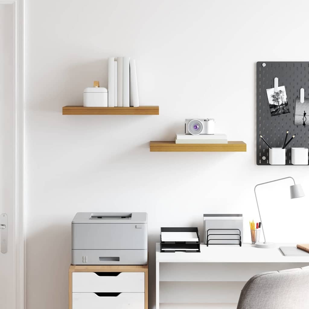 VidaXL Wandplank met opslag 2 pcs Beige 50 x 23 x 4 cm Bewerkt hout