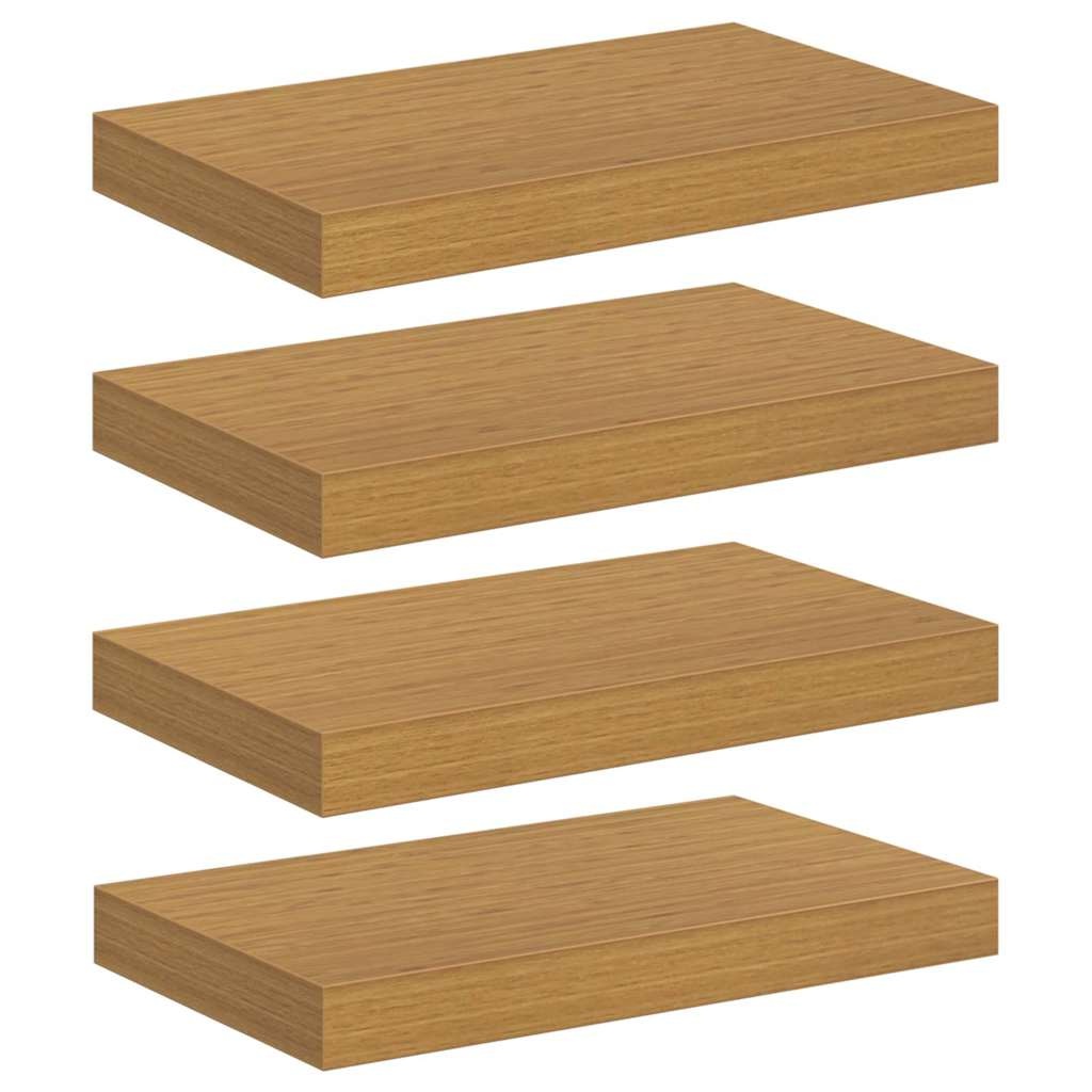 VidaXL Wandplank met opslag 4 pcs Beige 40 x 23,5 x 4 cm Bewerkt hout