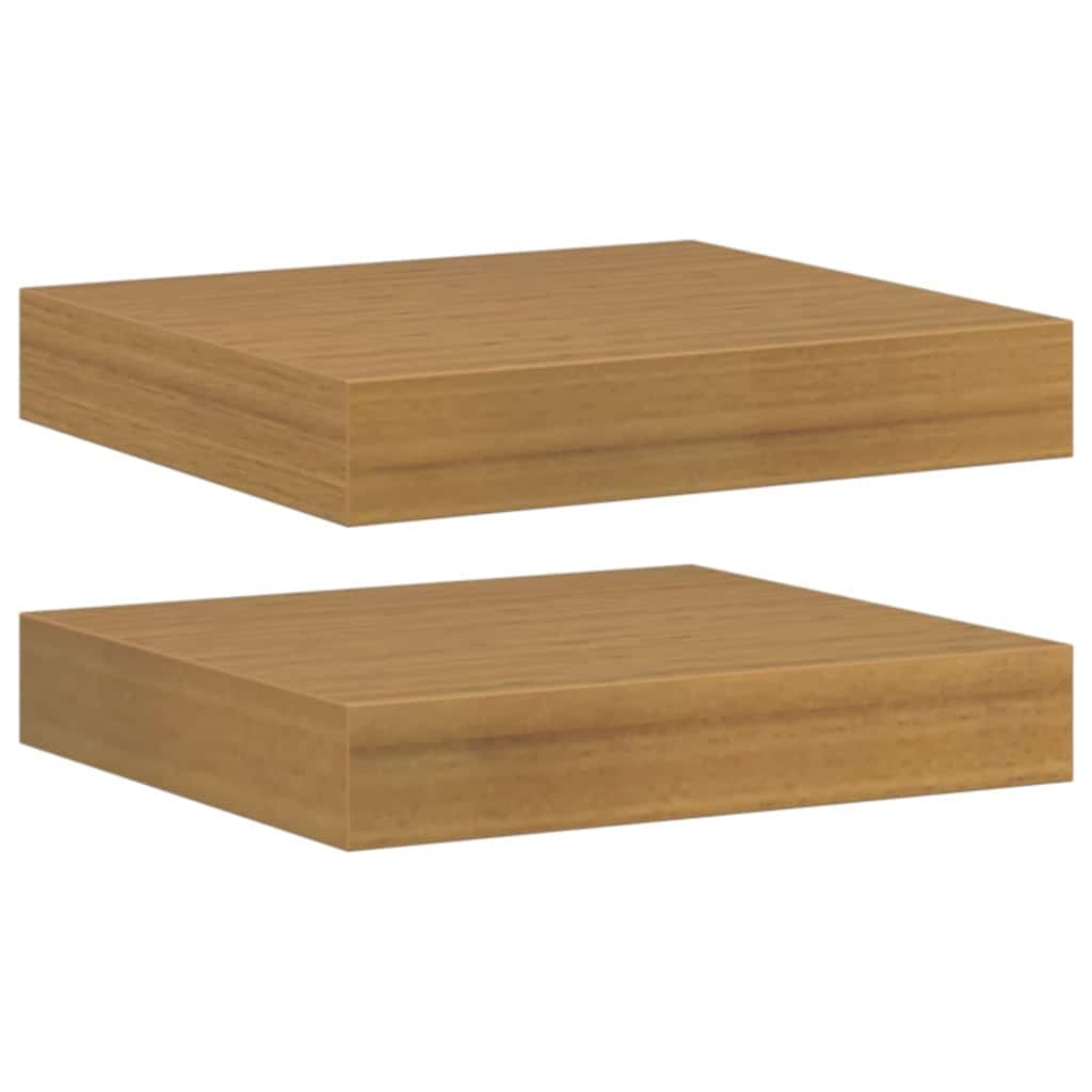 VidaXL Wandplank met opslag 2 pcs Beige 23 x 23,5 x 4 cm Bewerkt hout
