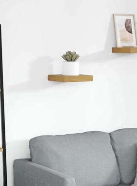 VidaXL Wandplank Wandgemonteerd Beige 23 x 23,5 x 4 cm Bewerkt hout