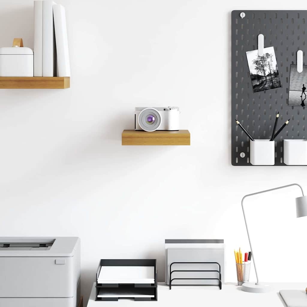 VidaXL Wandplank Wandgemonteerd Beige 23 x 23,5 x 4 cm Bewerkt hout