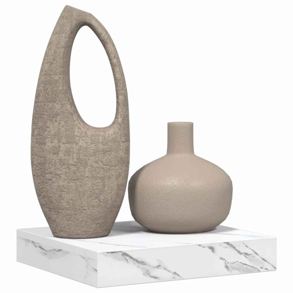 VidaXL Wandplank met opslag Wit Marmer 23 x 23,5 x 4 cm Bewerkt hout