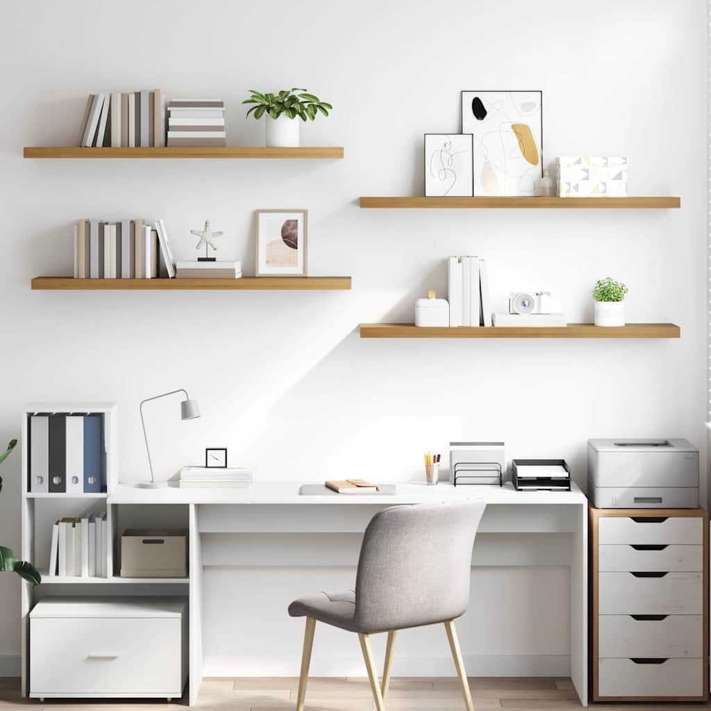 VidaXL Wandplank met opslag 4 pcs Bruin 120 x 23,5 x 4 cm Bewerkt hout