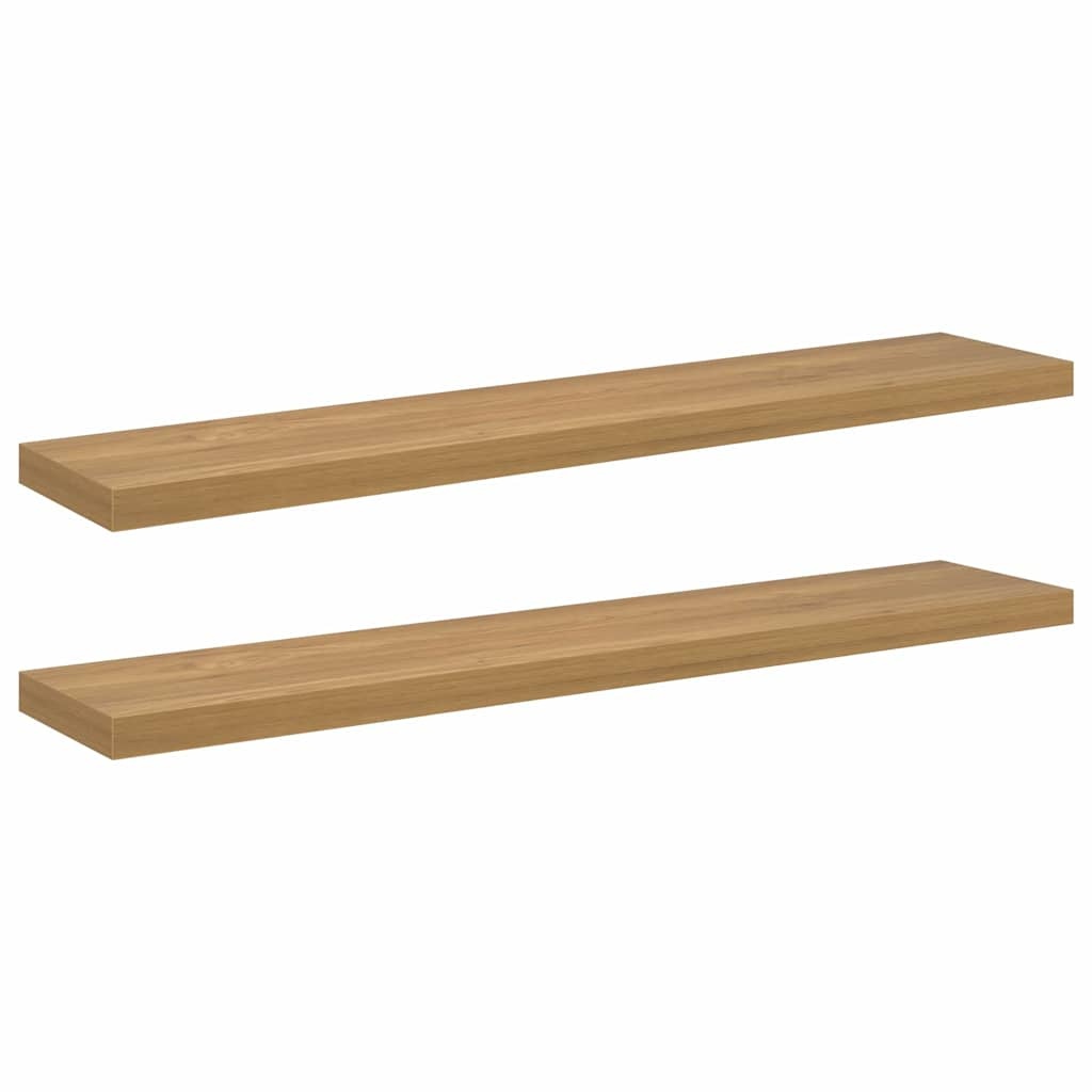 VidaXL Wandplank met opslag 2 pcs Bruin 120 x 23,5 x 4 cm Bewerkt hout
