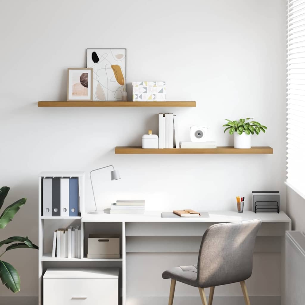 VidaXL Wandplank met opslag 2 pcs Bruin 120 x 23,5 x 4 cm Bewerkt hout