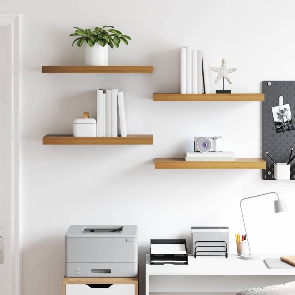 VidaXL Wandplank met opslag 4 pcs Bruin 50 x 23 x 4 cm Bewerkt hout