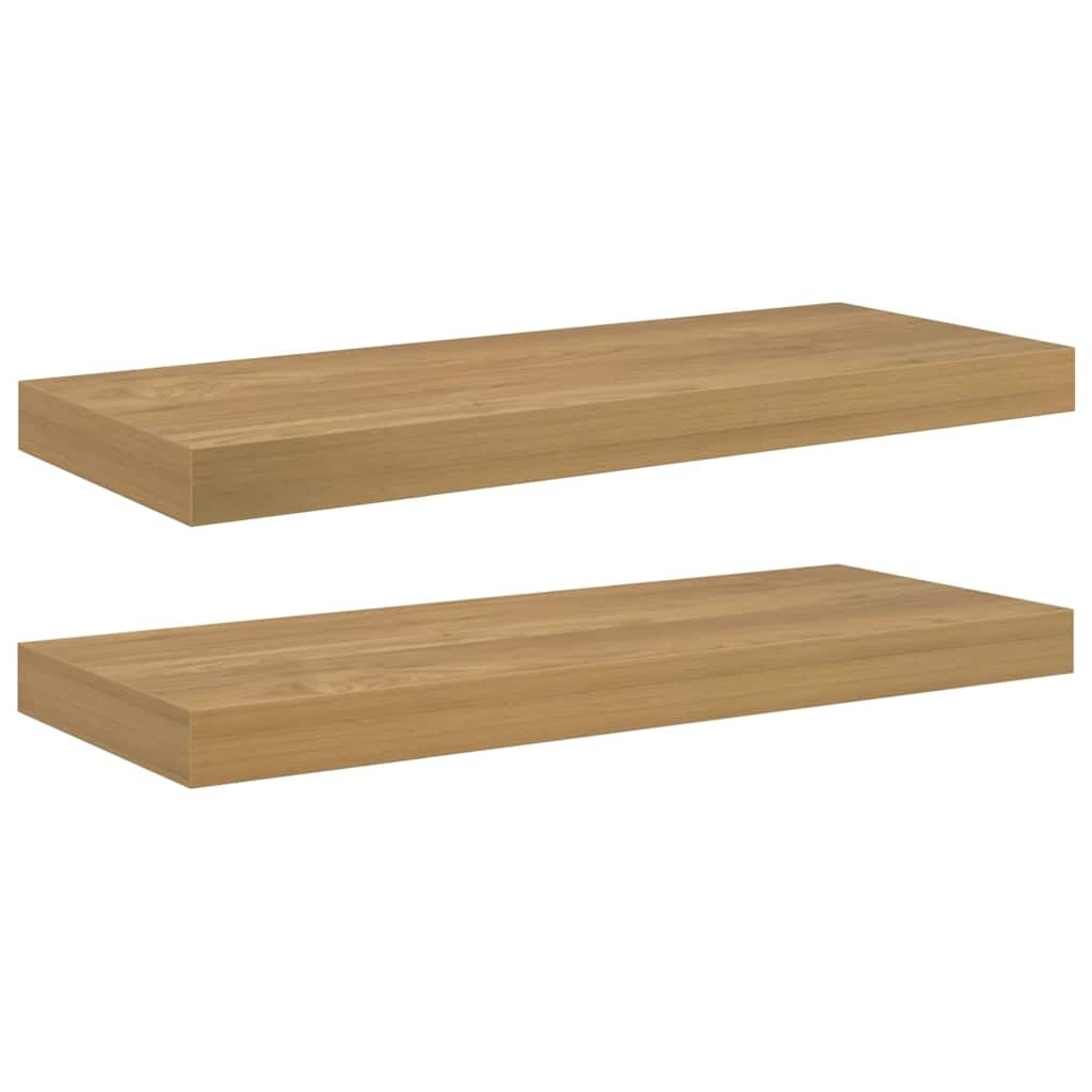 VidaXL Wandplank met opslag 2 pcs Bruin 50 x 23 x 4 cm Bewerkt hout