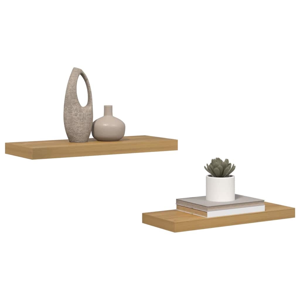 VidaXL Wandplank met opslag 2 pcs Bruin 50 x 23 x 4 cm Bewerkt hout