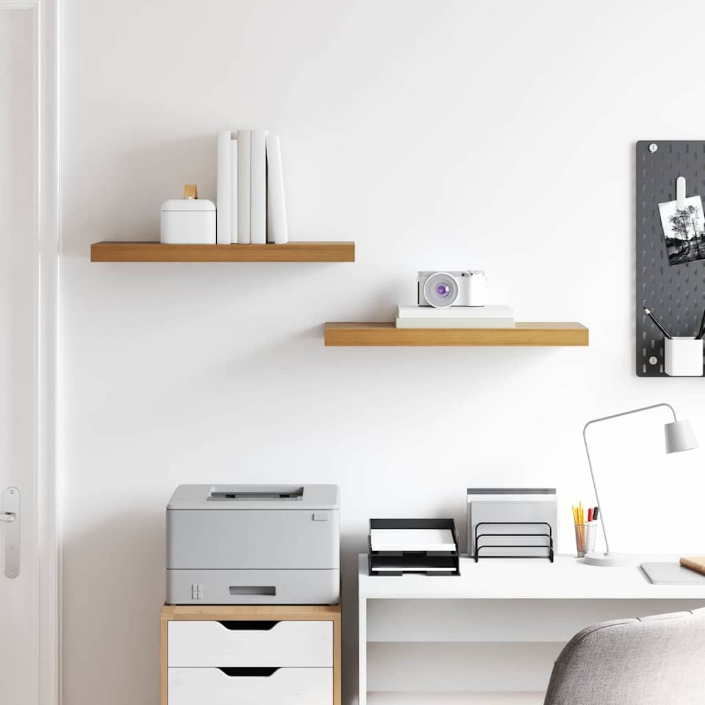 VidaXL Wandplank met opslag 2 pcs Bruin 50 x 23 x 4 cm Bewerkt hout