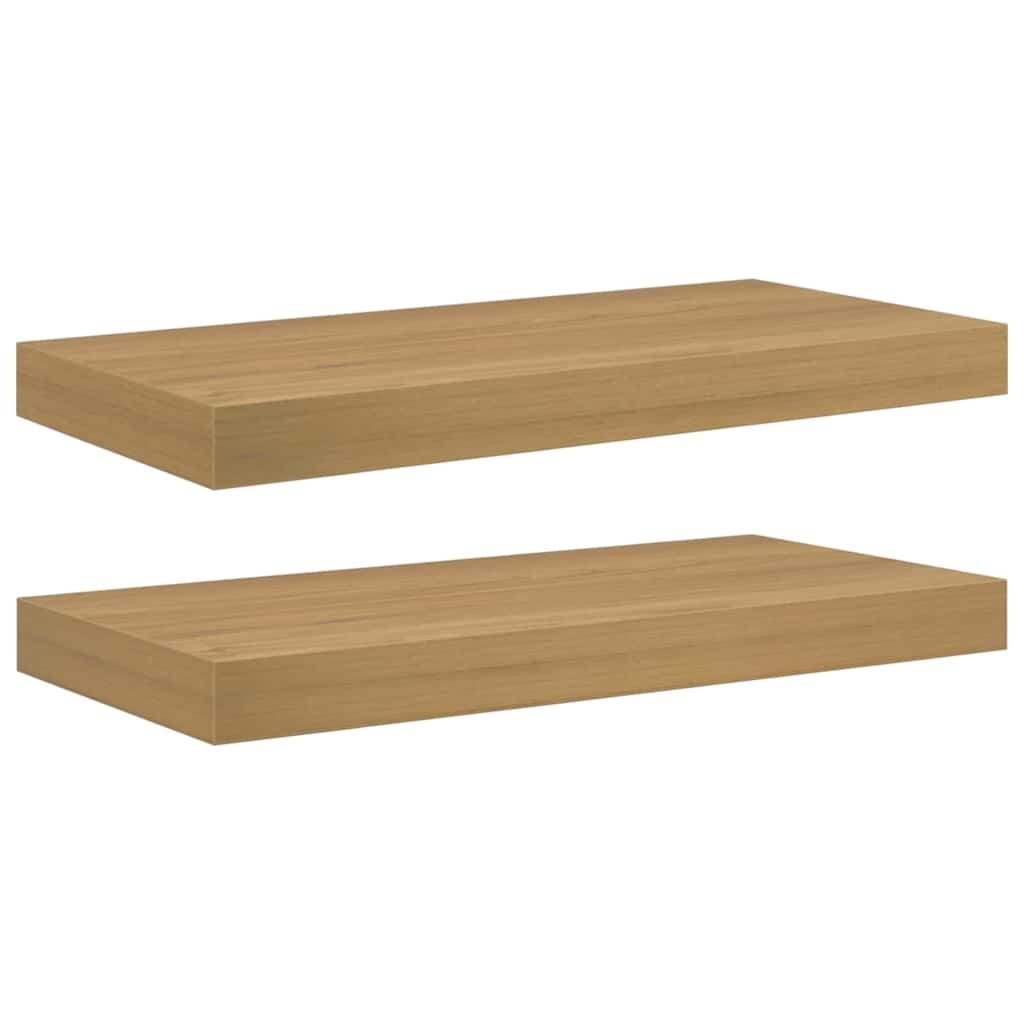 VidaXL Wandplank met opslag 2 pcs Bruin 50 x 23 x 4 cm Bewerkt hout
