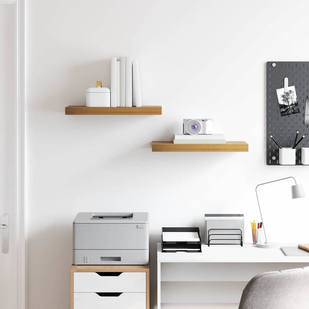 VidaXL Wandplank met opslag 2 pcs Bruin 50 x 23 x 4 cm Bewerkt hout