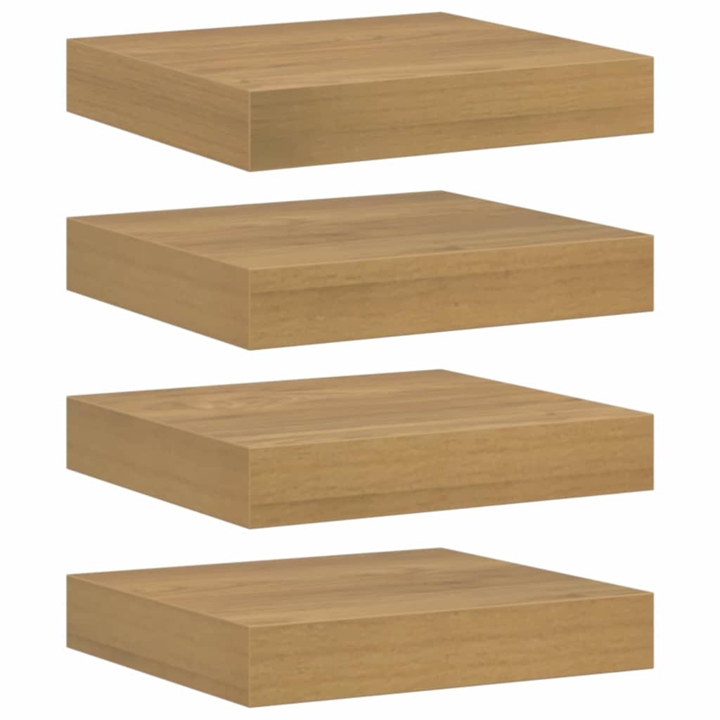 VidaXL Wandplank met opslag 4 pcs Bruin 23 x 23,5 x 4 cm Bewerkt hout