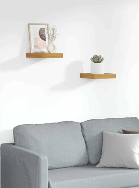 VidaXL Wandplank met opslag 2 pcs Bruin 23 x 23,5 x 4 cm Bewerkt hout