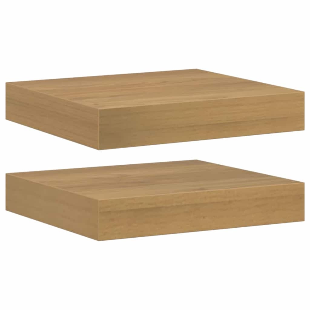 VidaXL Wandplank met opslag 2 pcs Bruin 23 x 23,5 x 4 cm Bewerkt hout