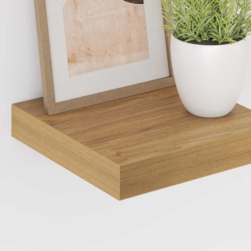 VidaXL Wandplank met opslag 2 pcs Bruin 23 x 23,5 x 4 cm Bewerkt hout