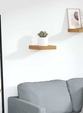 VidaXL Wandplank Wandgemonteerd Bruin 23 x 23,5 x 4 cm Bewerkt hout