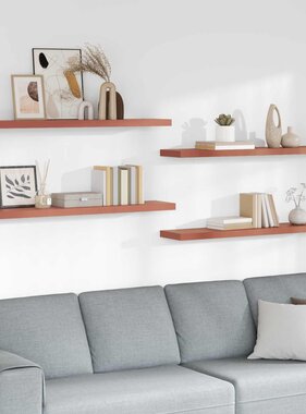 VidaXL Wandplank met opslag 4 pcs Rood 120 x 23,5 x 4 cm Bewerkt hout