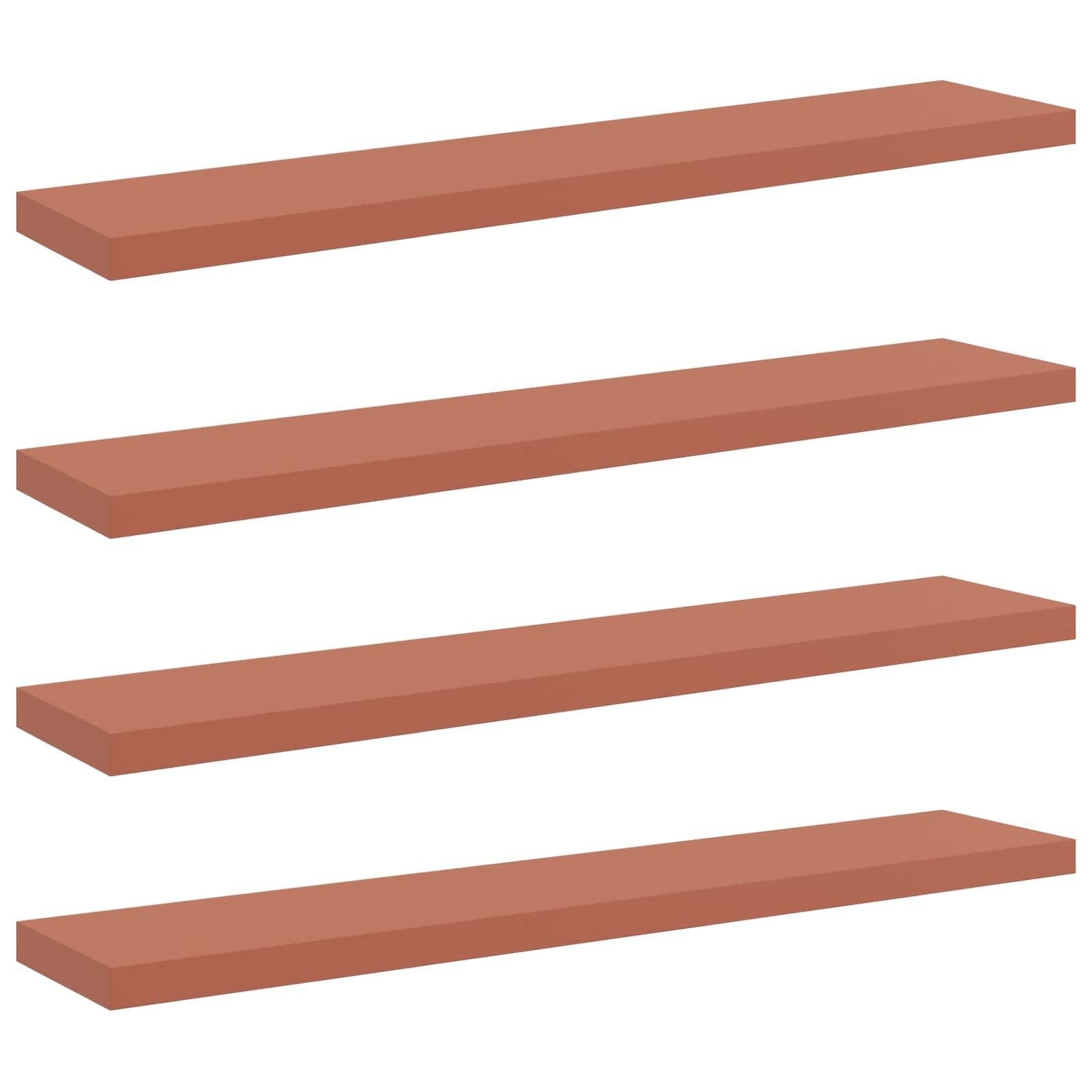 VidaXL Wandplank met opslag 4 pcs Rood 120 x 23,5 x 4 cm Bewerkt hout