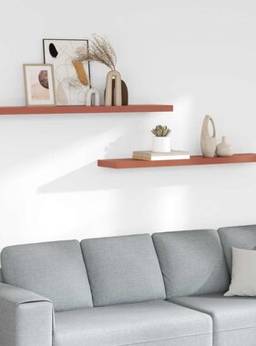 VidaXL Wandplank met opslag 2 pcs Rood 120 x 23,5 x 4 cm Bewerkt hout