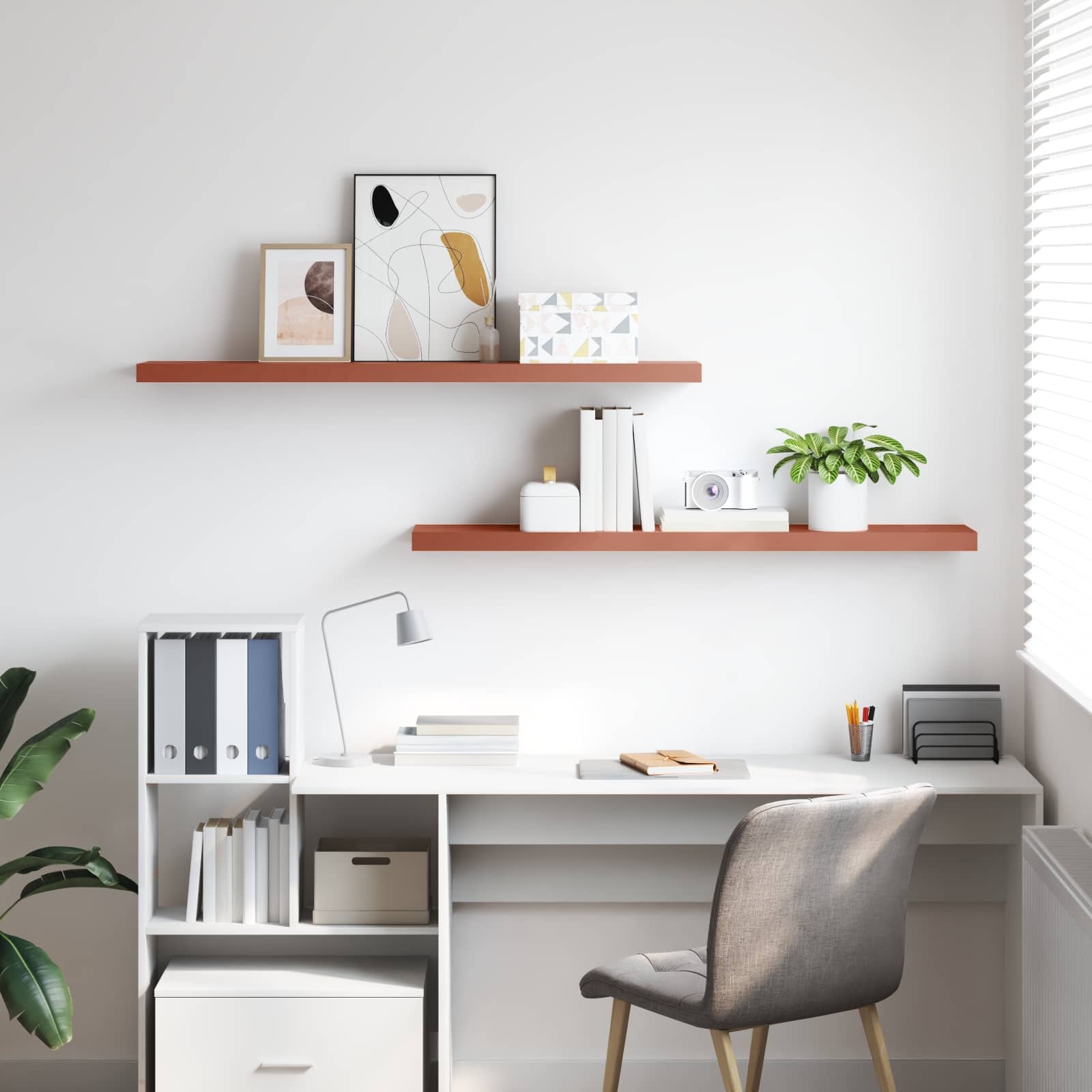 VidaXL Wandplank met opslag 2 pcs Rood 120 x 23,5 x 4 cm Bewerkt hout