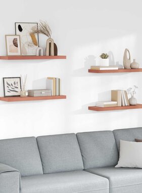 VidaXL Wandplank met opslag 4 pcs Rood 90 x 23,5 x 4 cm Bewerkt hout
